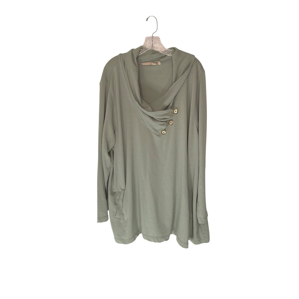 Soft Surroundings Mock Neck Sweater Women's Plus Green Basic Casual Cozy Soft 3X